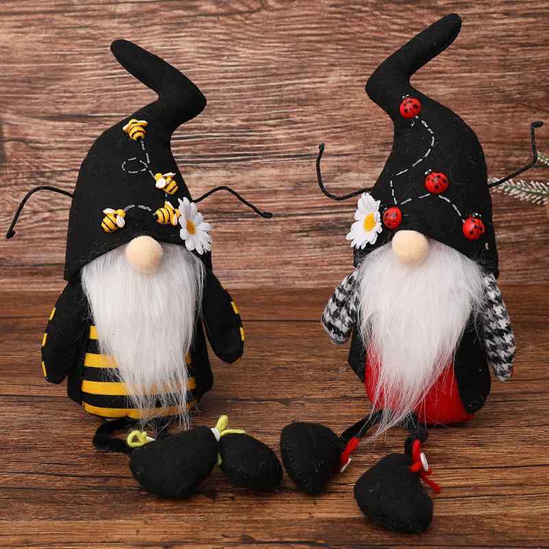 置物 かわいい 長脚 折り帽子 ミツバチ テントウムシ おじいさん 布製 黒帽子 人形 マスコット 飾り 部屋飾り 玄関飾り インテリア プレゼント ギフト