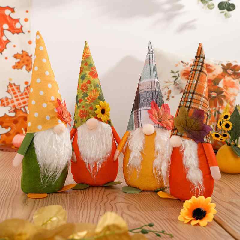 ぬいぐるみ メンズ レディース ノーム 顔なし人形 立ち 自立式 紅葉 楓 メープル リーフ 秋の収穫祭 ハ..