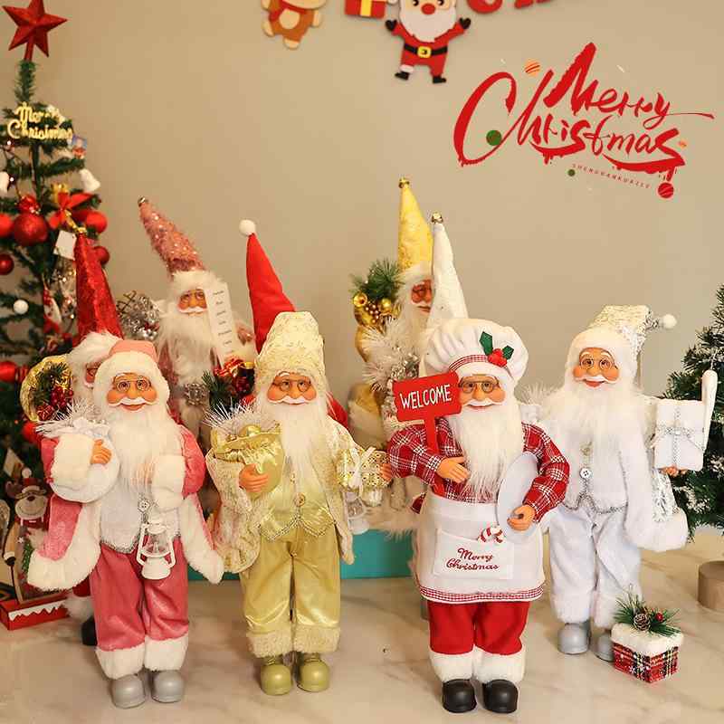 クリスマス飾り サンタクロース人形 シリコン 樹脂 布製 立ち姿 高さ45.72cm ヨーロピアン モダン パーティー ディスプレイ ショーウィンドウ 装飾品 多色展開