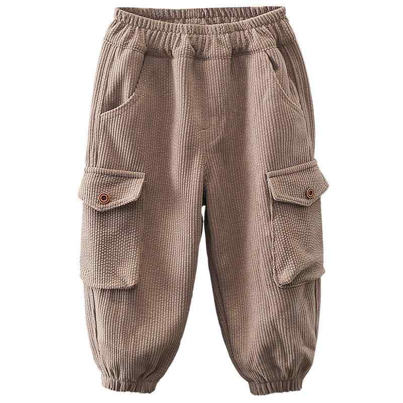 パンツ 男の子 キッズ ボーイズ 厚手 裏起毛一体型フリース 防寒 保温 スウェット ジャージ ジョガー 裾絞り ロングパンツ 冬 着回し カジュアル コーデュロイ カーキ 黒
