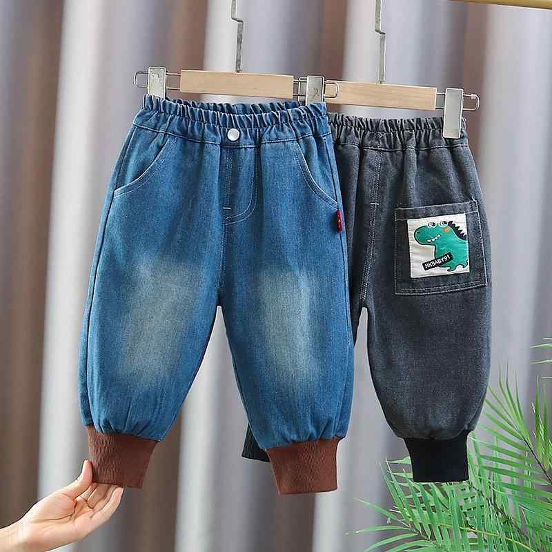 キッズパンツ 男の子 デニムパンツ ウエストゴム 股開き 春秋 ロング丈 カジュアル 韓国風 酵素洗い加..