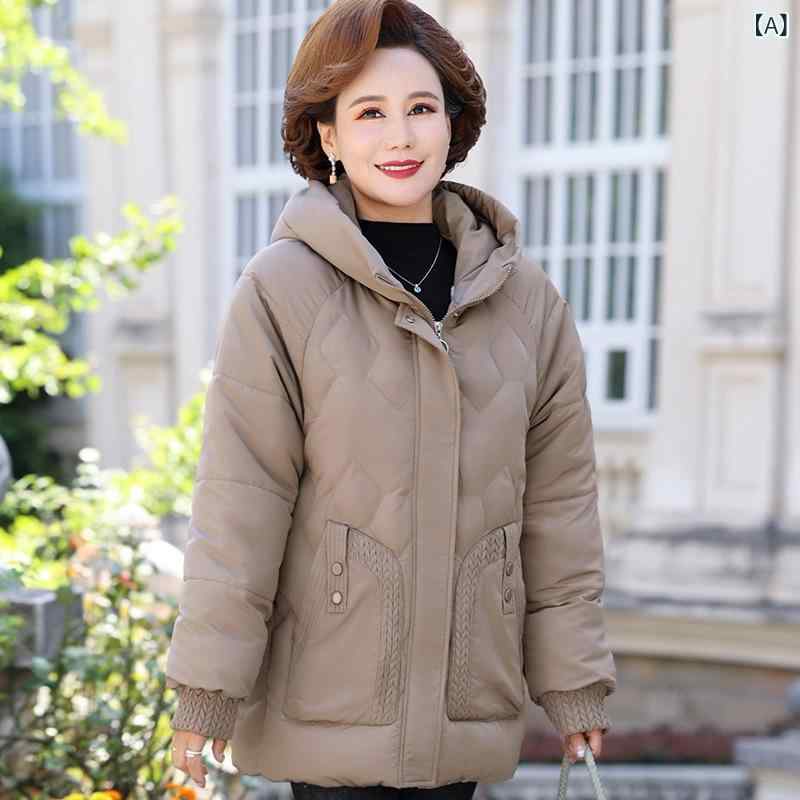 中綿ジャケット レディース ママ ミセス フード付き 裏ボア 厚手 防寒 保温 アウター ジップアップ カ..