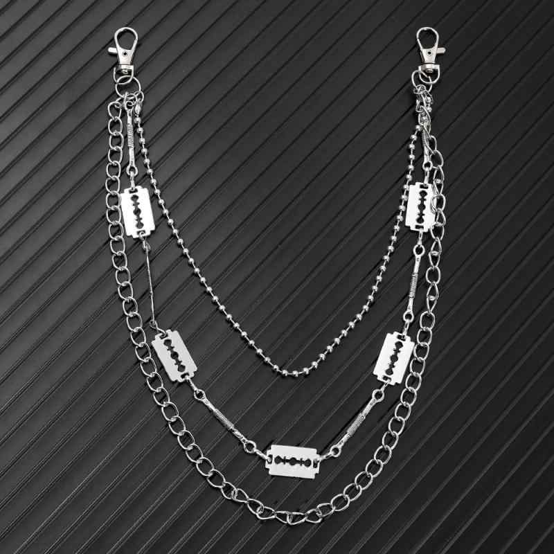 ウエストチェーン メンズ レディース ヒップホップ パンク ロック 欧米スタイル 金属製 ブレード形 刀..