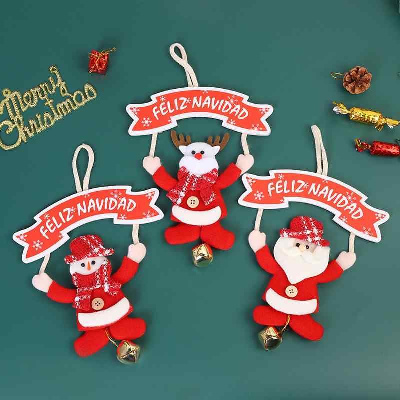 クリスマスオーナメント キャラクター サンタクロース 雪だるま トナカイ ベル 布製 かわいい ツリー用..