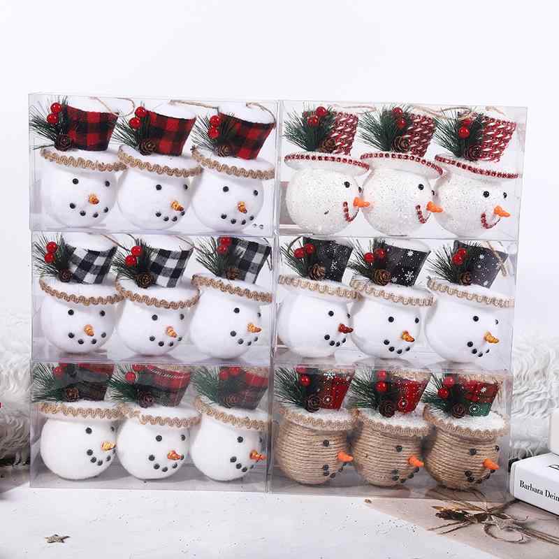 クリスマス オーナメント 手作り 軽量 フォームボール 黒白赤 格子柄 布巻き クリスマスツリー 装飾 デコレーション 6cm 8cm