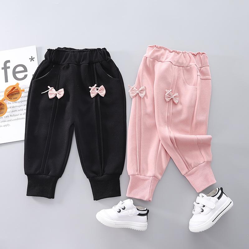 パンツ 女の子 ベビー 股開き 綿混素材 ウエストゴム やわらか 長ズボン 秋物 韓国風 ベーシック 0歳 1..