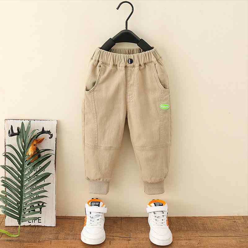 キッズ 男の子 子供用 ストレッチ 伸縮性 コットン 綿100% カジュアル ロングパンツ スリム ウエストゴ..