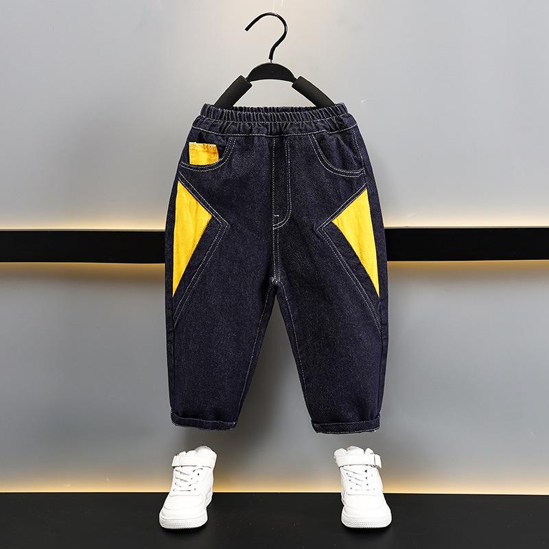 キッズ 男の子 デニムパンツ ジーンズ ロングパンツ 春秋 切り替え カジュアル おしゃれ 綿素材 ミドル..