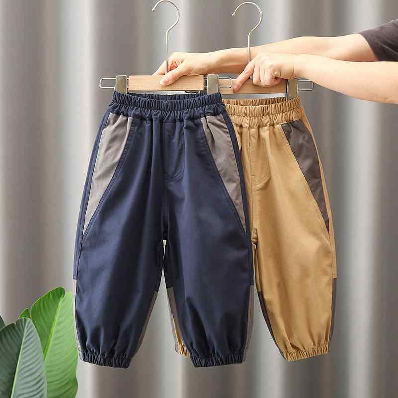 パンツ キッズ 男の子 ウエストゴム 綿100% 柔らか素材 ゆったり 春秋 カジュアル ロング丈 無地 おし..