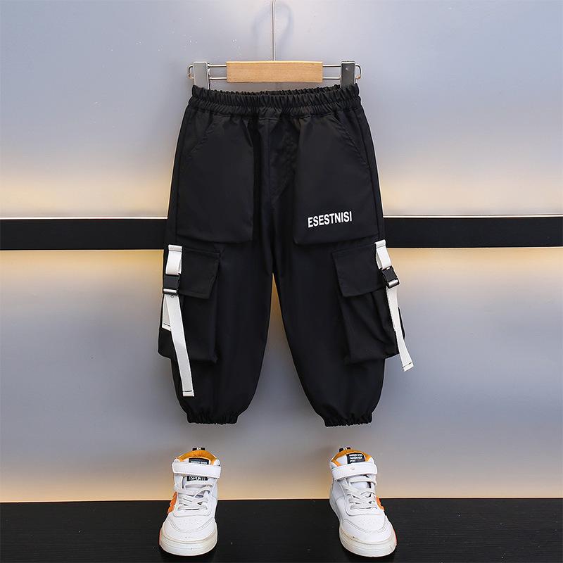 カーゴパンツ 男の子 キッズ カジュアル ゆったり ルーズフィット ロングパンツ 春秋服 綿混素材 韓国..