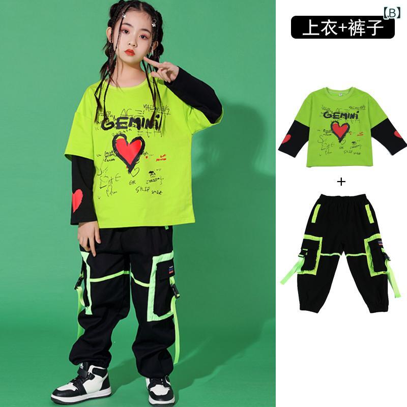 ダンスウェア キッズ 男の子 女の子 子供 ヒップホップ ストリートダンス 発表会 衣装 運動会 クラスウェア 団体服 上下セット セットアップ ゆったり ルーズ 春秋 羊毛素材