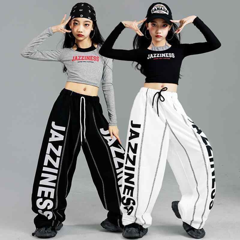Rakuten - ダンスウェア キッズ 女の子 ソフトな着心地 ポリエステル素材 ジャズダンス ストリートダンス ヒップホップ 長袖トップス 上下セットアップ 練習着 レッスン着 発表会 舞台衣装 春秋