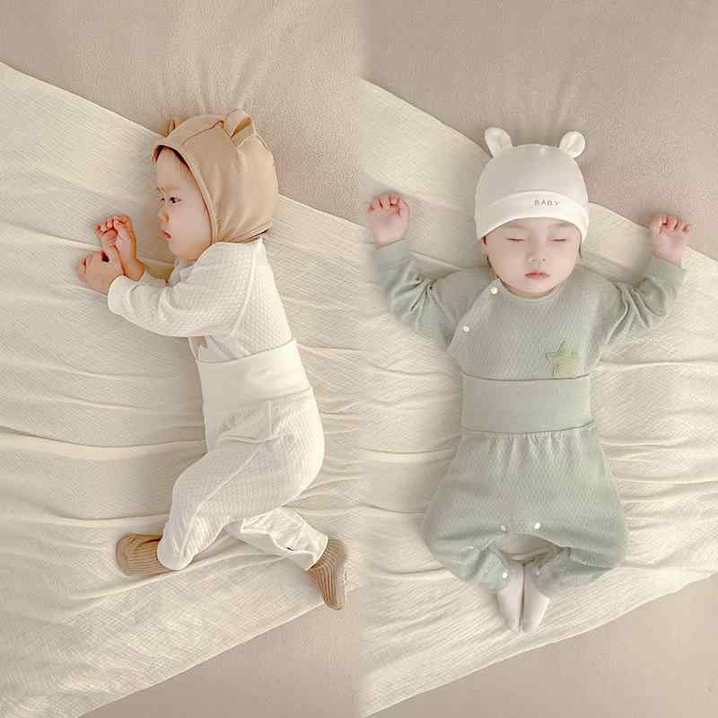 ベビー 新生児 男女兼用 保温 あったか 綿100% 縫い目なし 肌に優しい 肌着 インナー 上下セット 高品質 丸首 パジャマ ルームウェア 春秋冬