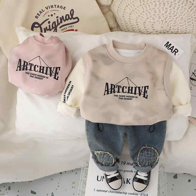 キッズ ボーイズ パンツ セットアップ 長袖 切り替え ロゴ 重ね着風 春夏 カジュアル トレンド おしゃ..