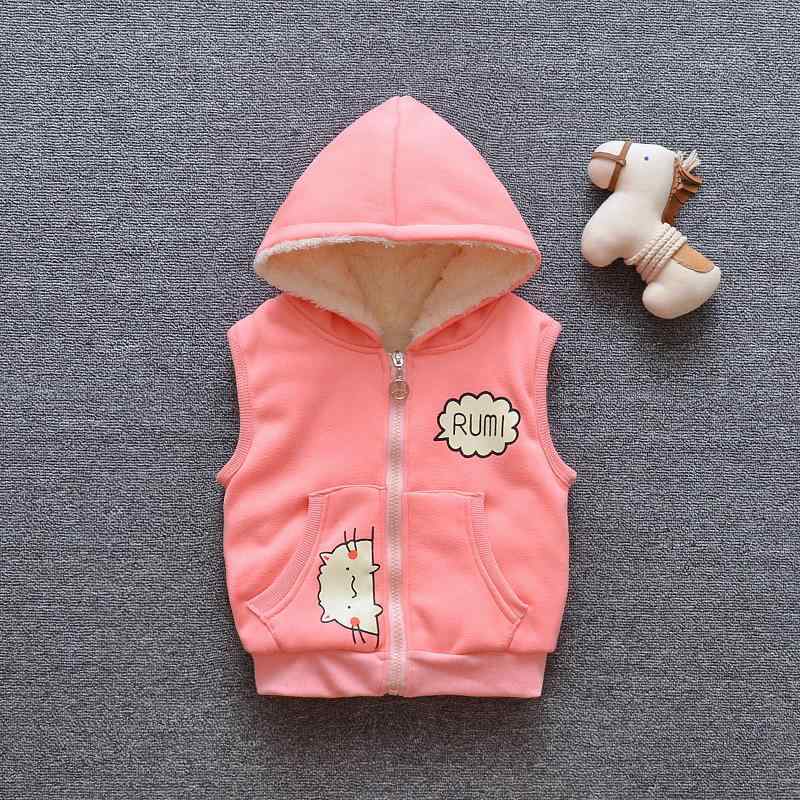 ベスト ベビー 男の子 キッズ 裏起毛 フード付き あったか 厚手 防寒 冬物 ダブルレイヤー 綿混 コット..