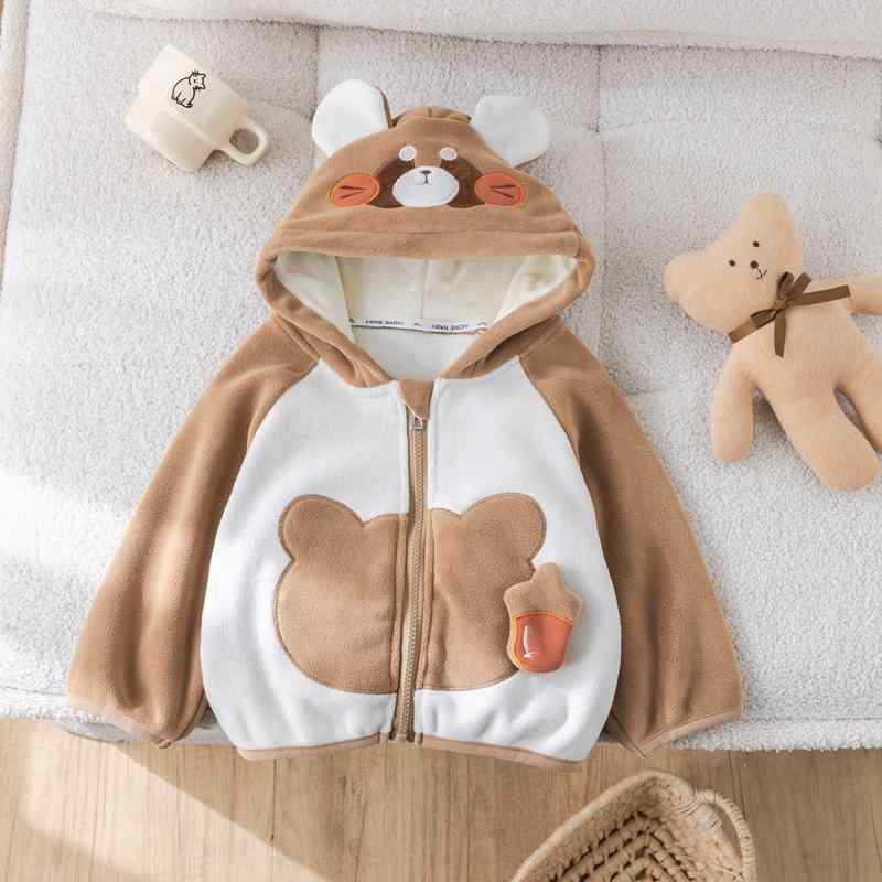 アウター ベビー キッズ 男の子 ボア 裏起毛 フード付き 厚手 防寒 暖かい 綿 コットン ジップアップ ..