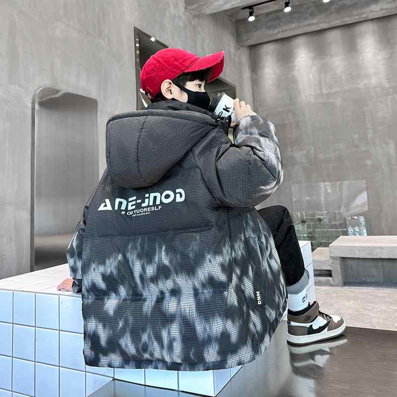 キッズ 男の子 暖か 防寒 極厚 裏ボア 中綿 モッズコート 秋冬 フード付き ハイネック 柔らか ジップア..