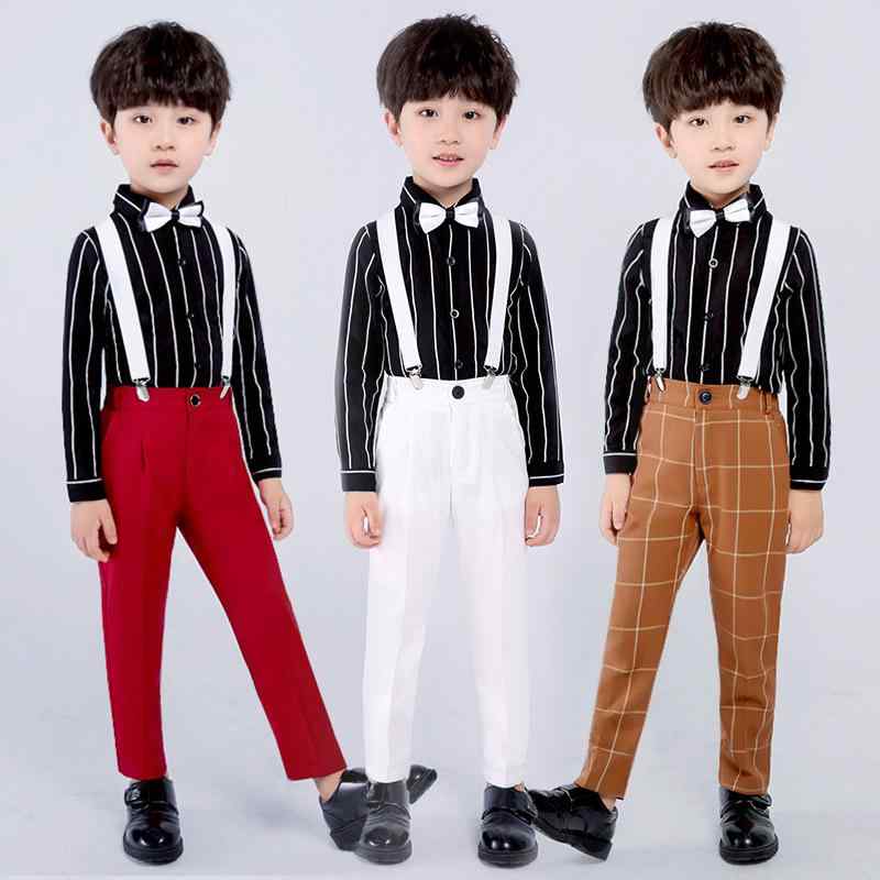 キッズ 男の子 柔らかな肌触り サスペンダーパンツ 2点セット 学生 スクール制服 発表会 礼服 舞台衣装..