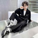キッズ 男の子 ジュニア カジュアル フォーマルスーツ セットアップ 発表会 演奏会 結婚式 卒業式 入学式 テーラードジャケット ロングパンツ シングルボタン...