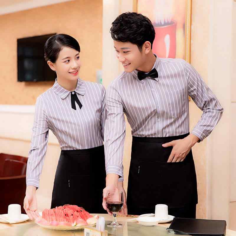 シャツ レディース ストライプ 長袖 防汚 撥水 オフィス 事務服 通勤 ビジネス ホテル レストラン 飲食..