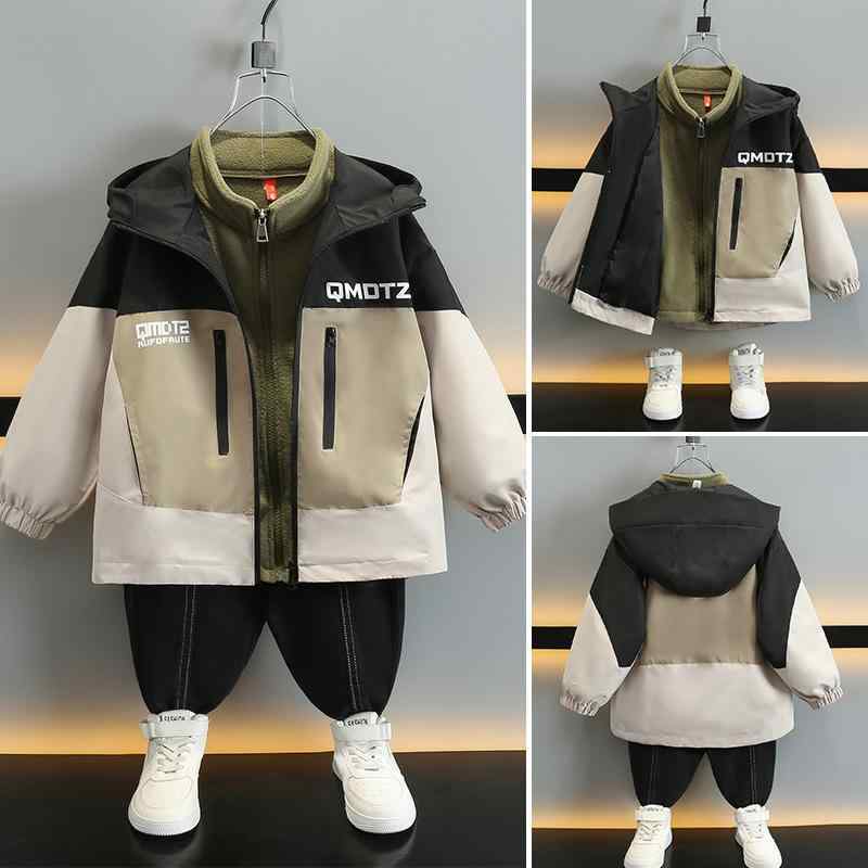 アウター キッズ 男の子 3in1 マウンテンパーカー フード付き 取り外し可能 春秋冬 厚手 防寒 撥水 防..