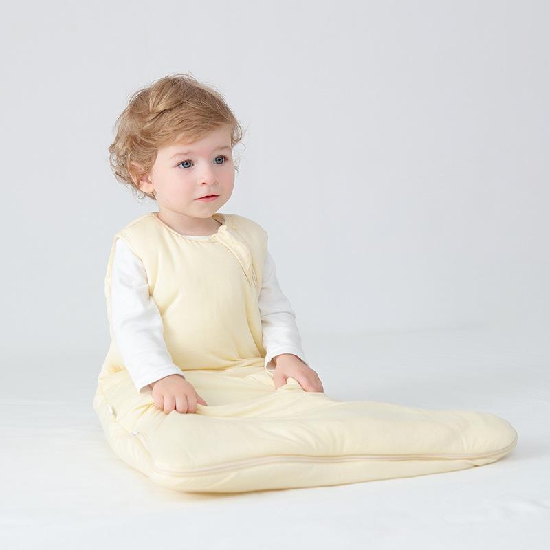 スリーパー ベビー 赤ちゃん 男女兼用 男の子 女の子 新生児 幼児 厚手 竹繊維 綿 シルク綿 ベスト型 ノースリーブ 秋冬春 保温 腹巻付き お腹冷え対策 寝冷え防止 布団蹴り防止 肌に優しい 無地
