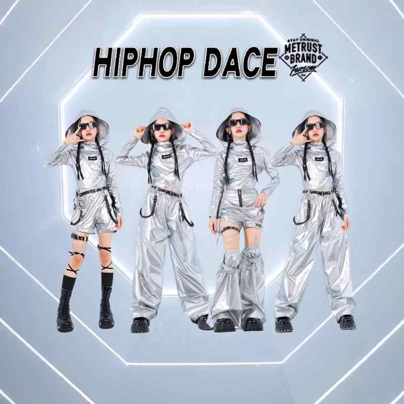 ダンス衣装 キッズ ガールズ ジャズ ストリート ヒップホップ ガールズグループ 発表会 ステージ シル..