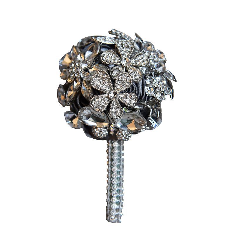 コサージュ ブートニア ミニブーケ ラインストーン ローズ サテン ウェディング ブライダル 欧米風 高..