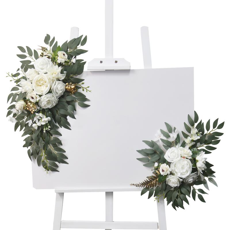 造花 ウェディング エントランス ドア飾り 迎賓花 ウェルカムボード 案内板 開業 商業施設 イベント 撮..