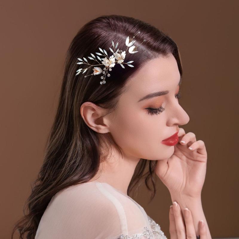 ヘアアクセサリー 手作り 編み込み ラインストーン 白水晶 コーム 簪 かんざし 古風 和装 髪飾り 結婚式 卒業式 成人式 パーティー お呼ばれ 発表会 浴衣 着物 振袖 花嫁 ブライダル 華やか まとめ髪 シルバー ゴールド ヘッドドレス