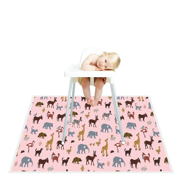 ベビーチェアマット キッズ 子供用 防水 防汚 滑り止め ポリエステル プレイマット フロアマット ピク..