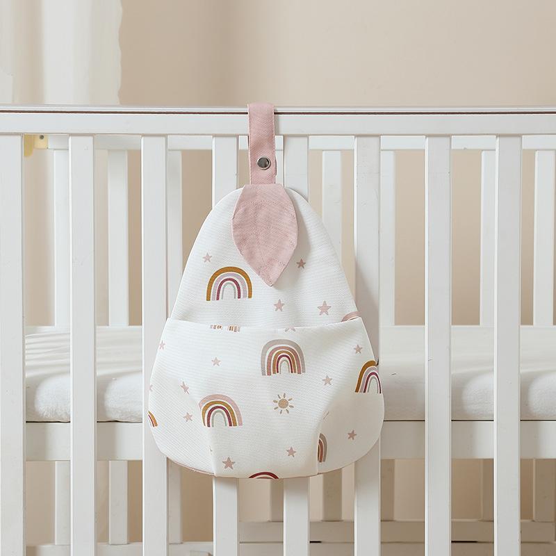 ベビーベッド掛袋 新生児 ベビー 赤ちゃん おむつ収納ポケット 取り外し可能 大容量 ベビーカー ベッドサイド 多機能 ポリエステル素材