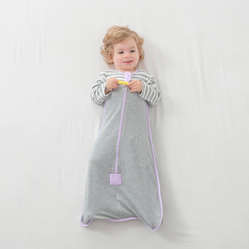 スリーパー 新生児 ベビー キッズ 赤ちゃん モロー反射防止 びくつき防止 寝冷え防止 綿100% 厚手 足付き オールシーズン対応 無地(x2)