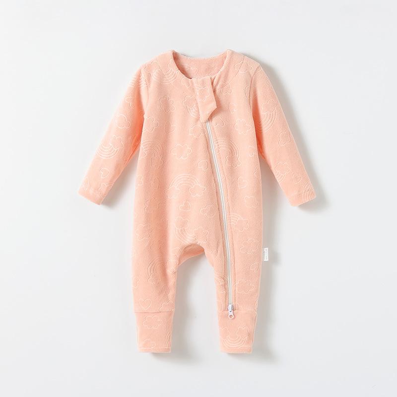 ロンパース ベビー 男女兼用 長袖 厚手 フリース あったか ふわふわ 柔らかい肌触り コットン カバーオ..