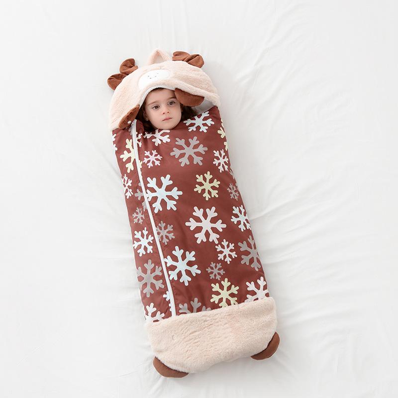 スリーパー ベビー 新生児 コクーン型 おくるみ 寝冷え防止 モロー反射対策 秋冬 厚手 保温 ふんわり あったか 綿混素材 アニマル柄 抱きまくら一体型