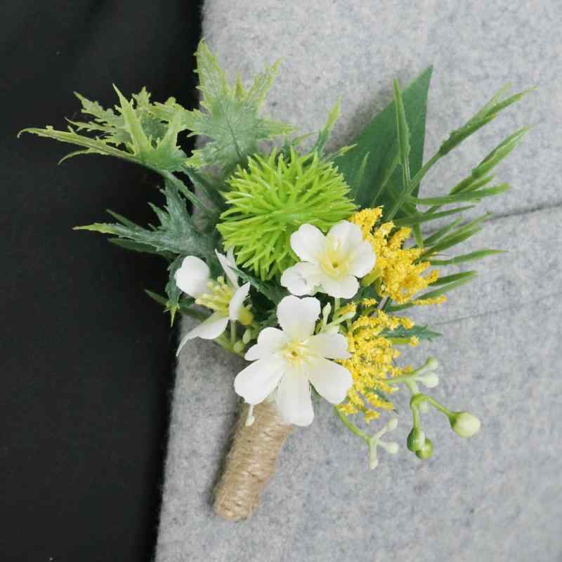 ・カテゴリ: コサージュ・素材: 絹花・使用場面: 結婚式・柄: 森系グリーン植物・サイズ: 11×12cm・スタイル: 欧風・ギフト種類: 個人ギフト・贈答対象: 後輩、カップル、夫婦、同僚、友人、目上の方、子供、同級生、恩師・贈答場面: 結婚式、お宮参り、卒業、引っ越し、パーティー