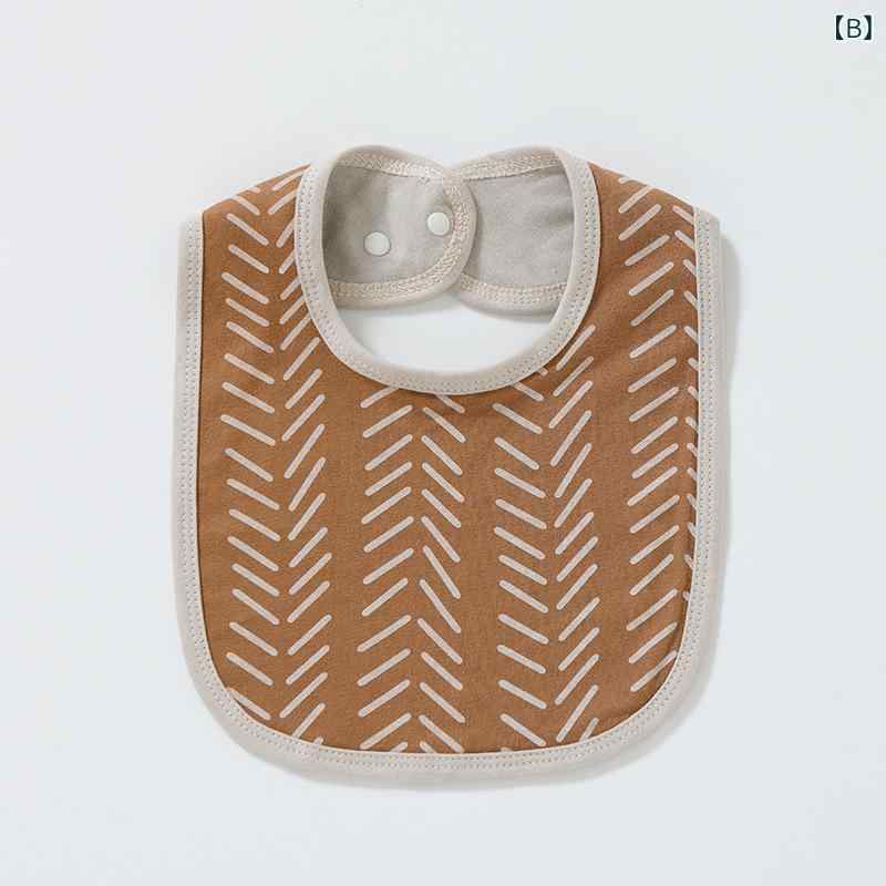 ベビー スタイ 男の子 女の子 男女兼用 新生児 乳児 0歳 1歳 吸水性 吐き戻し防止 二層構造 オーガニックコットン U字型 お食事 よだれかけ 後ろボタン(x2) 3