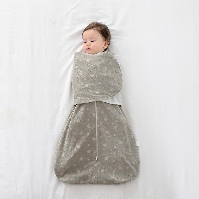 スリーパー ベビー 赤ちゃん 驚き防止 寝返り防止 おくるみ 四季兼用 秋冬 厚手 ベストタイプ 取り外し可能な翼 あったか フリース モダール 洗濯可能