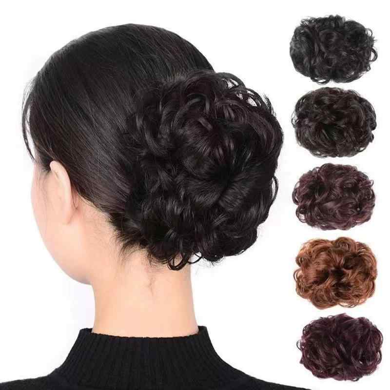 お団子ウィッグ レディース クリップ式 バンスクリップ 簡単装着 時短 ふわふわ ボリュームアップ シニ..