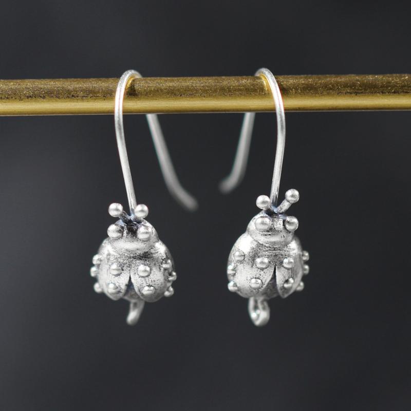 ピアス レディース S925 シルバー スターリングシルバー テントウムシ フックピアス アンティーク レト..