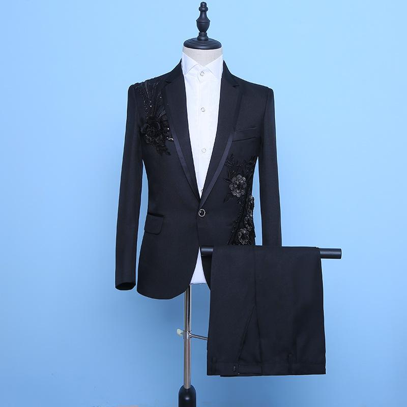 スーツ メンズ 新郎 結婚式 ウェディング 披露宴 フォーマル 司会者 ホスト 演奏会 パーティー スリムフィット アップリケ ジャガード織り ショールカラー 春夏