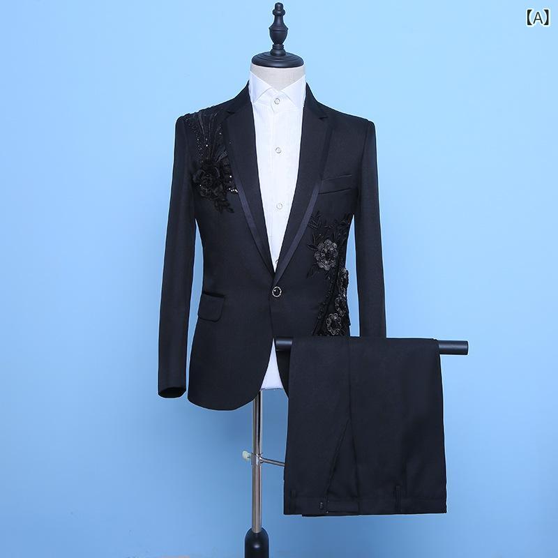 スーツ メンズ 新郎 結婚式 ウェディング 披露宴 フォーマル 司会者 ホスト 演奏会 パーティー スリムフィット アップリケ ジャガード織り ショールカラー 春夏