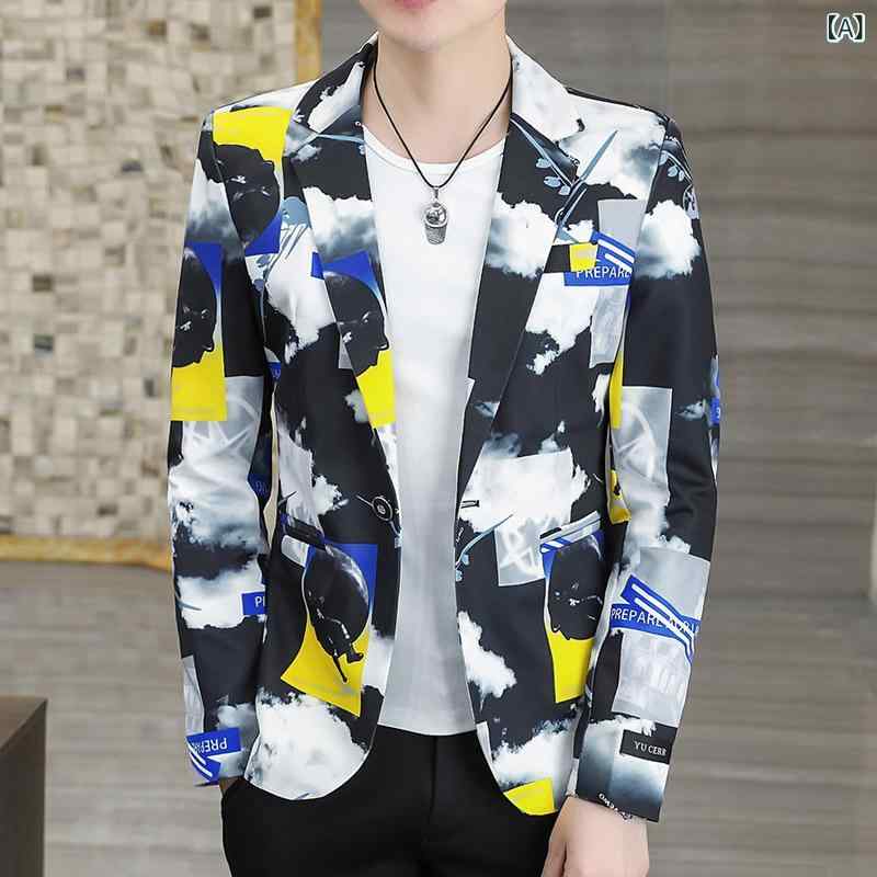 ジャケット メンズ ショート丈 スリムフィット 韓国風 カジュアル トレンド 秋冬 シングルボタン ポリエステル ブラック カーキ ブルー テーラードジャケット きれいめ オフィスカジュアル