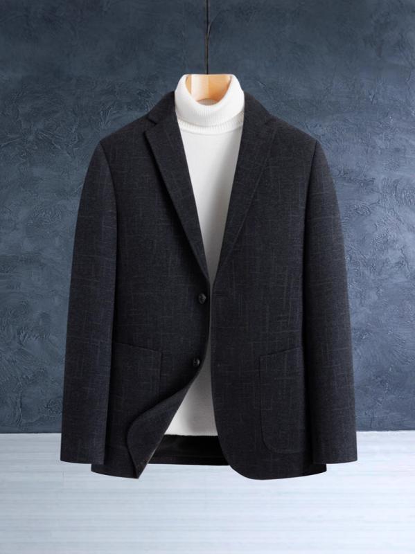 テーラードジャケット メンズ ビジネス カジュアル 通勤 シングルブレスト 2つボタン 形態安定 シワになりにくい 春秋 大人スタイル ストレートシルエット 長袖 レギュラー丈 ブラック ネイビー