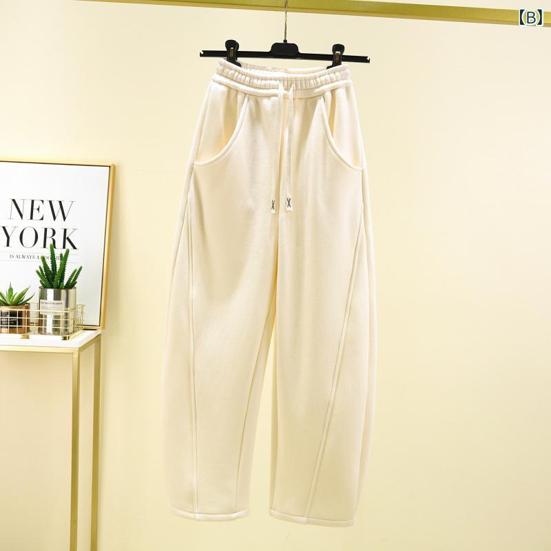 パンツ レディース 裏起毛 厚手 暖かい 秋冬 ハイウエスト 細見え ワイドパンツ ゆったり ルーズフィット カジュアル 通勤 スポーツ スウェットパンツ コットン secure-depo-10788094 セキュアデポ サンプル画像3