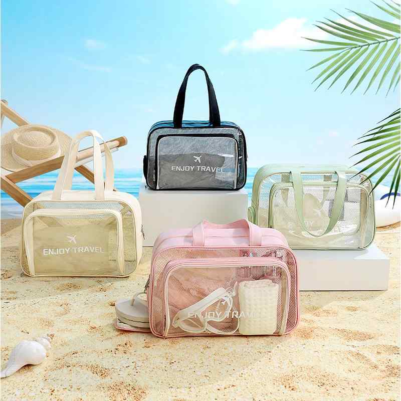 スイミングバッグ レディース 乾湿分離 防水 大容量 PU 手提げ 旅行 ジム フィットネス プール ビーチ ..