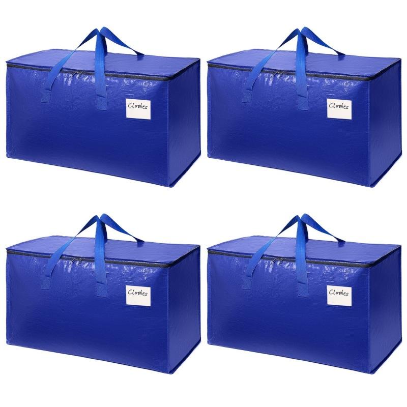 楽天セキュアデポ引越しバッグ 大容量 折りたたみ ロイヤルブルー 手提げ 防塵 PP素材 布団 衣類 雑貨 旅行用 家庭用 多機能 収納ケース ポータブル リビング 寝室 荷物整理