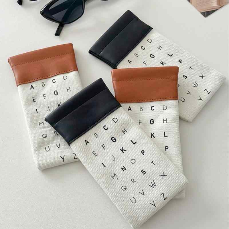 眼鏡ケース 保護 収納 レトロ 欧米風 切り替え PUレザー シンプル 高級感 レターデザイン サングラス ..