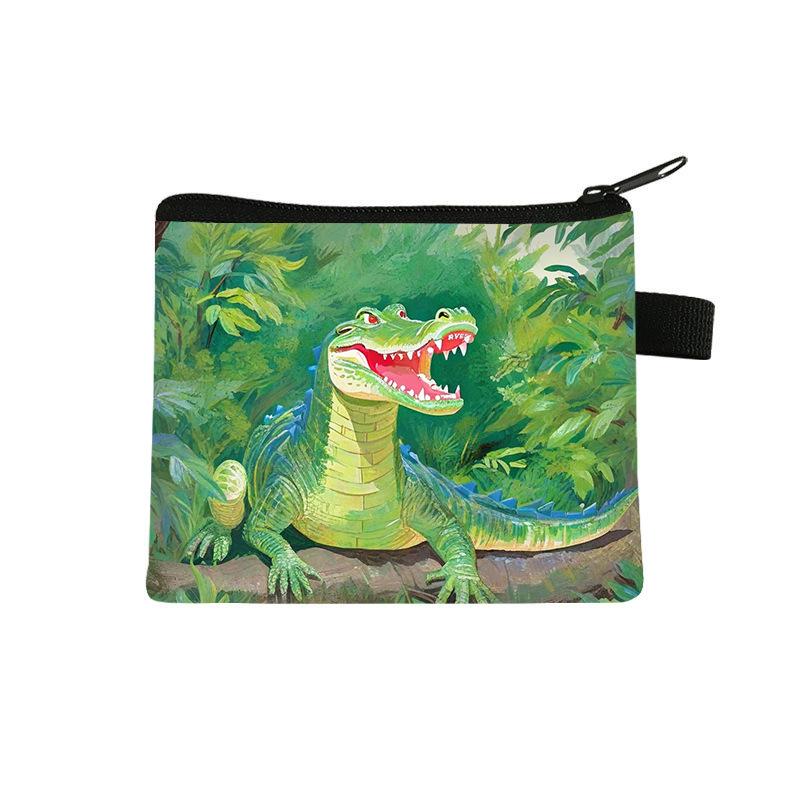 小銭入れ 男女兼用 超軽量 防水 通気性 負担軽減 恐竜 イラスト ミニ ファスナー カードケース 学生用 収納ポーチ コインケース かわいい ポリエステル製 普段使い(4)
