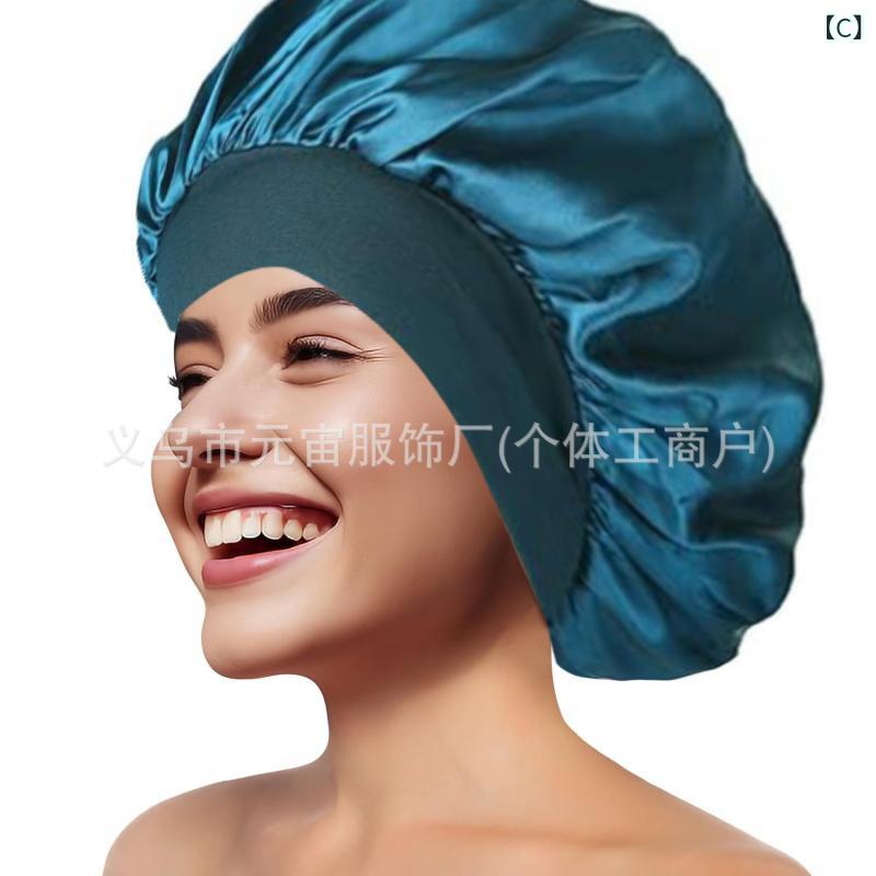 ナイトキャップ レディース シルク調 筒状 幅広 ゴム付き ヘアケア 美容 摩擦軽減 就寝用 吸湿 通気 軽量 旅行 お休み帽子 室内帽子 洗顔 secure-depo-11337734 セキュアデポ サンプル画像3